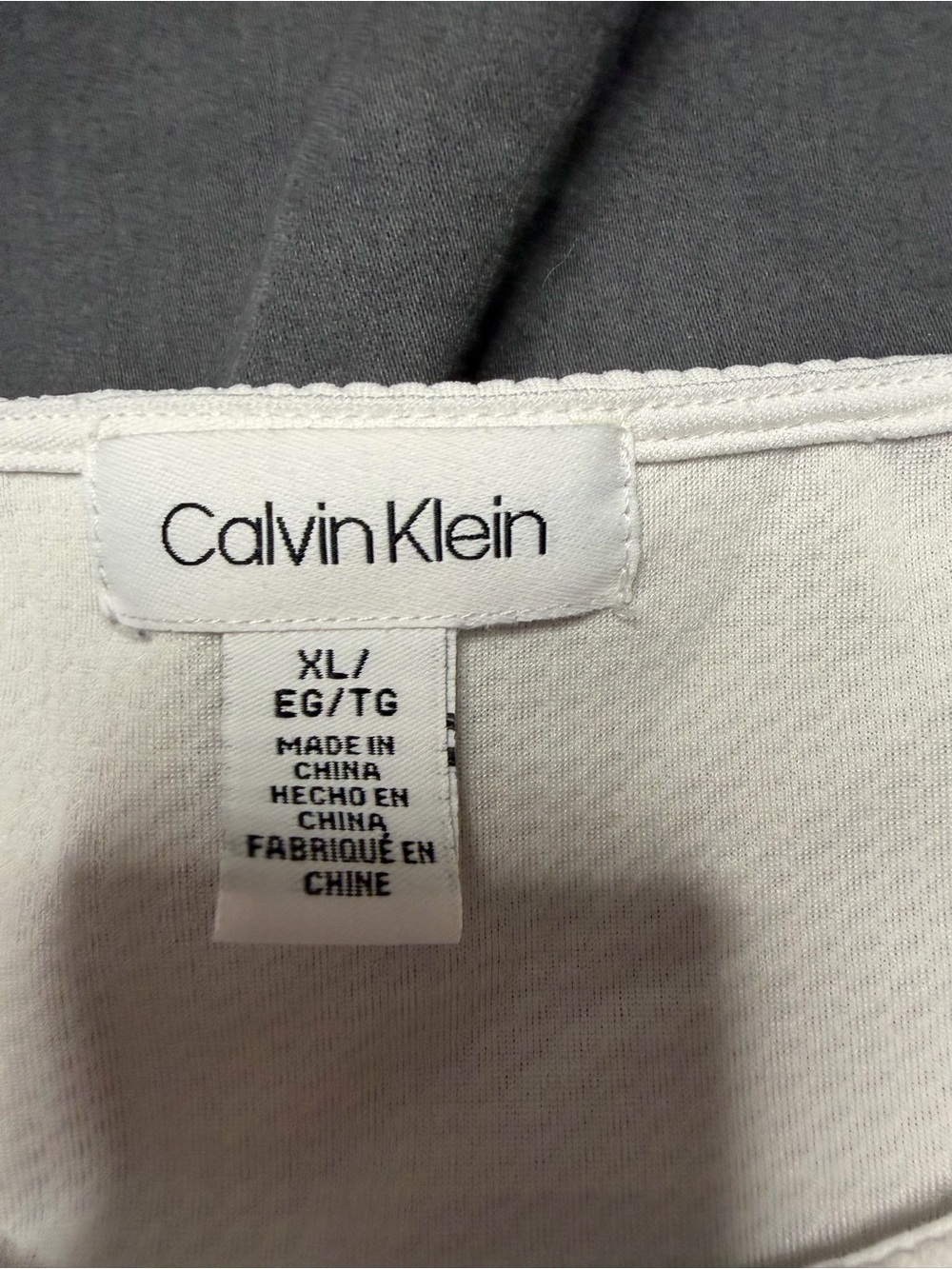 Calvin Klein Navy and White Off-Shoulder Knit Top - Picture 2 of 6